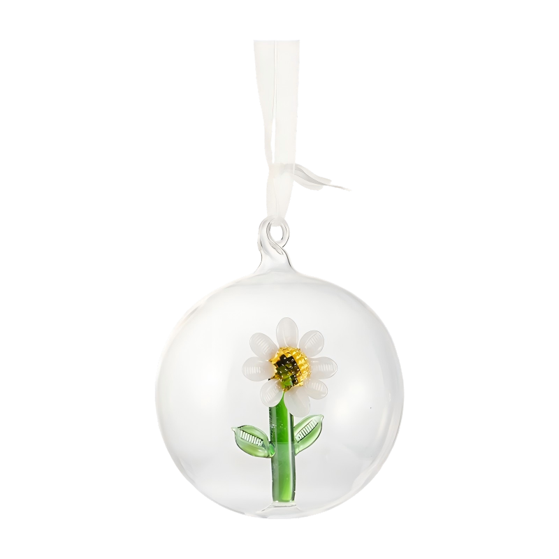 Conjunto de enfeites de vidro de Natal soprado à mão de 8 cm