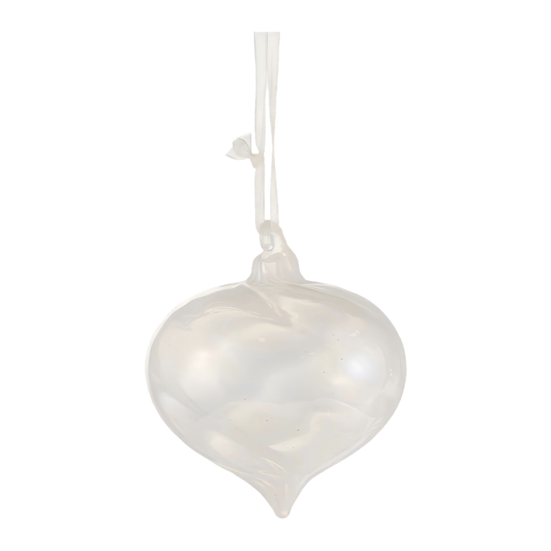Bola de enfeite de vidro de Natal com redemoinho iridescente de 8 cm