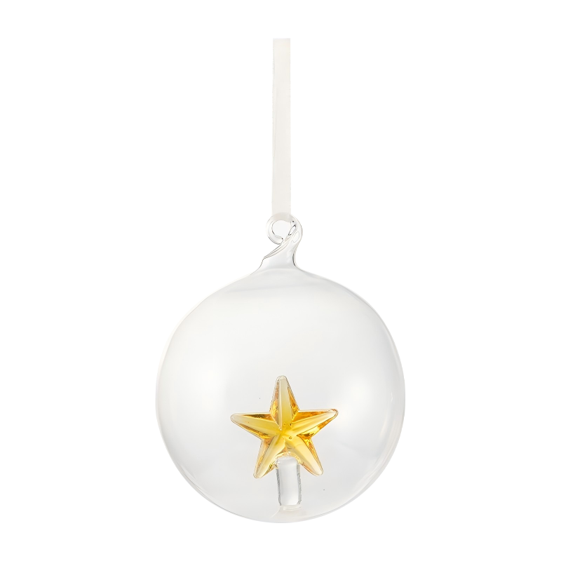 Conjunto de enfeites de vidro de Natal soprado à mão de 8 cm