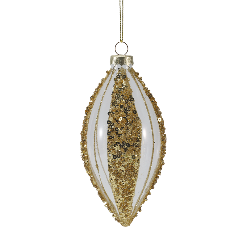 Enfeite de bola de vidro de Natal luxuoso dourado e prateado de 8 cm (único/conjunto de 4)