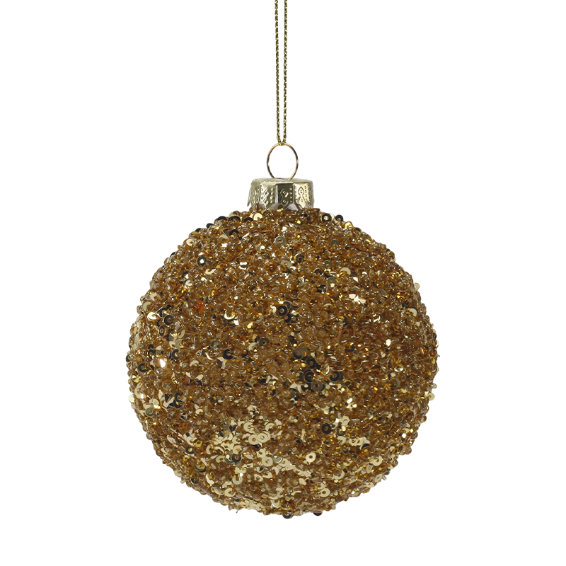 Enfeite de vidro de Natal luxuoso dourado e prateado de 8 cm (único/conjunto de 3)