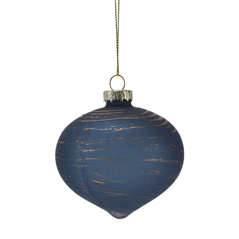 Enfeite de bola de vidro de Natal com listra Morandi de 8 cm (único / conjunto de 3)