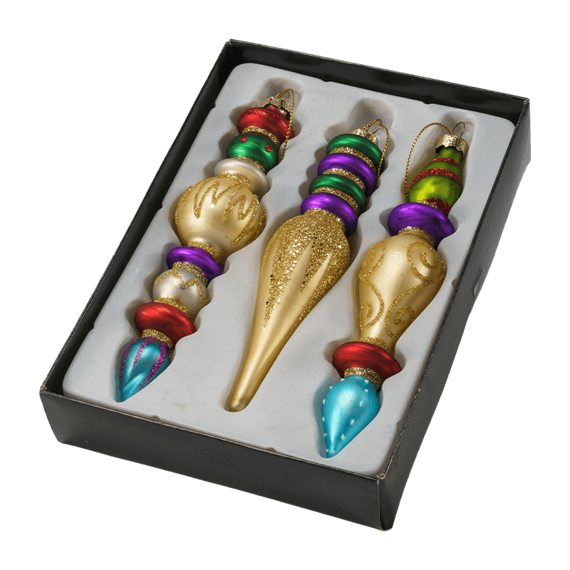 Conjunto de enfeites de vidro de Natal soprado à mão de 15 cm (3/4 peças)