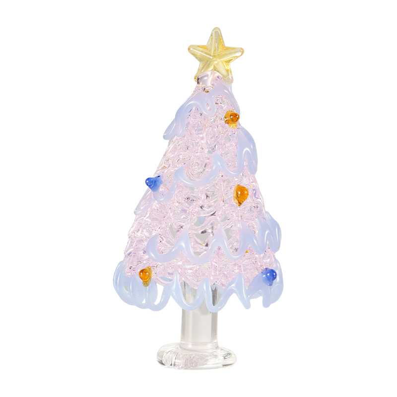 Enfeite de mesa de árvore de Natal de vidro soprado à mão
