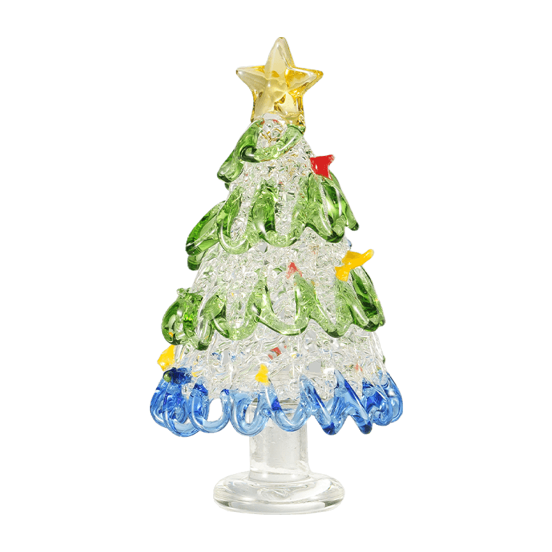 Enfeite de mesa de árvore de Natal de vidro soprado à mão