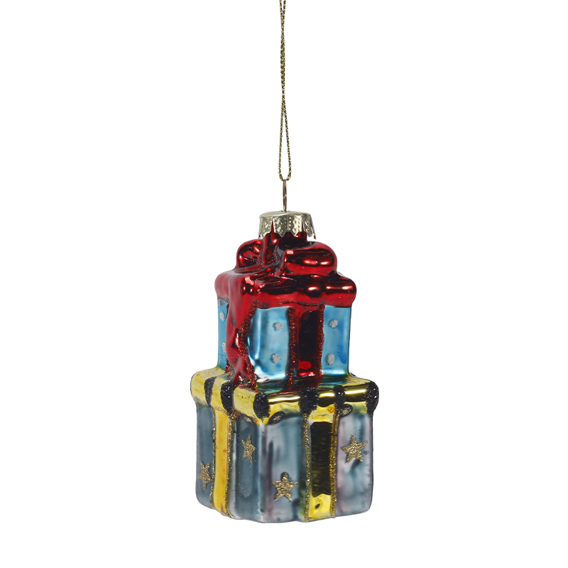 Enfeite de vidro de Natal (conjunto de cogumelo / caixa de presente)