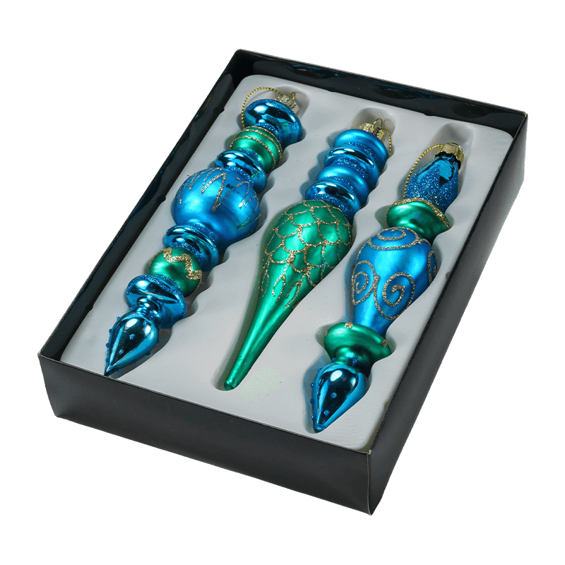 Conjunto de enfeites de vidro de Natal soprado à mão de 15 cm (3/4 peças)
