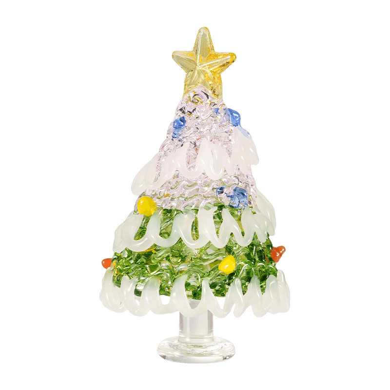 Enfeite de mesa de árvore de Natal de vidro soprado à mão