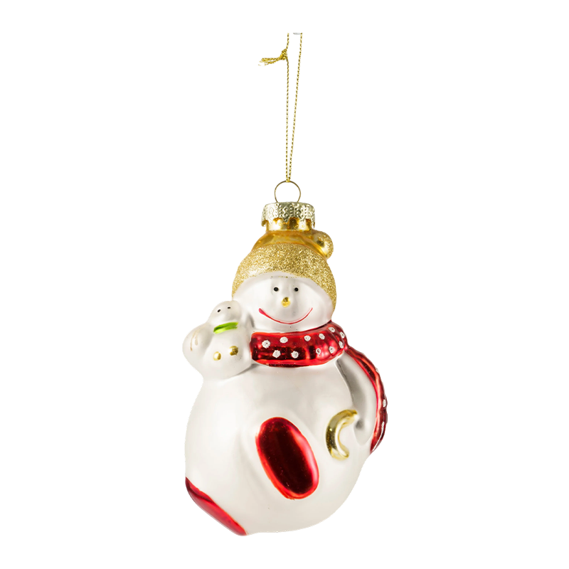 Enfeites de personagens de Natal de vidro soprado pintados à mão