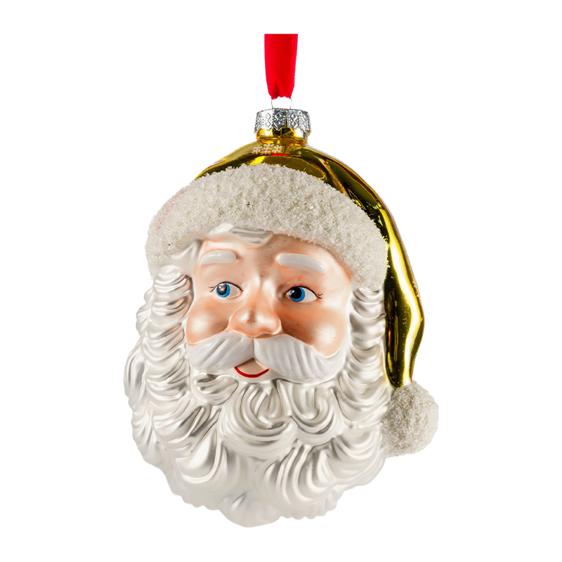 Enfeites de personagens de Natal de vidro soprado pintados à mão
