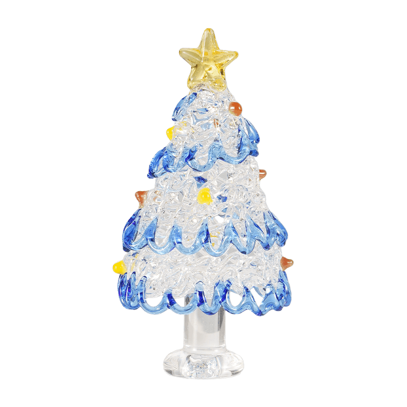 Enfeite de mesa de árvore de Natal de vidro soprado à mão