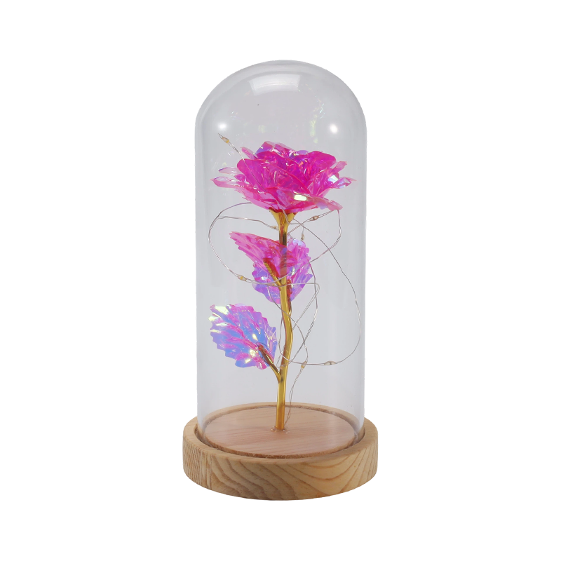 Luz Cloche de vidro Galaxy Rose (com/sem ursinho de pelúcia, várias cores)