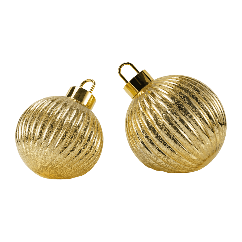 Bauble de Natal de vidro texturizado (estilos acolchoados com nervuras / diamante)
