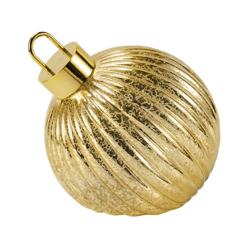 Bauble de Natal de vidro texturizado (estilos acolchoados com nervuras / diamante)