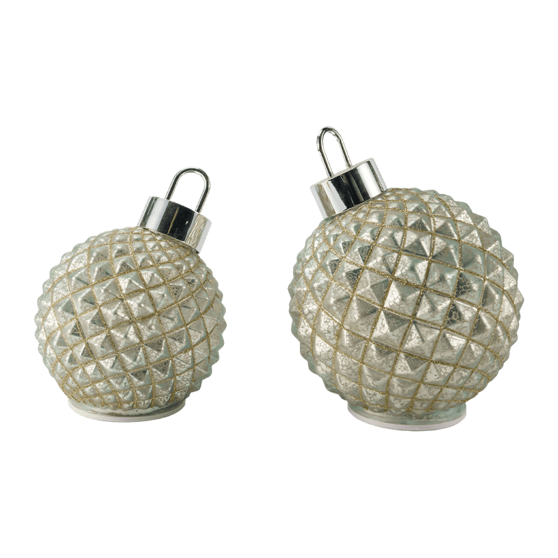 Bauble de Natal de vidro texturizado (estilos acolchoados com nervuras / diamante)