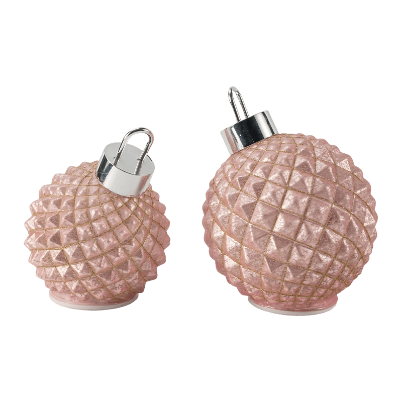 Bauble de Natal de vidro texturizado (estilos acolchoados com nervuras / diamante)