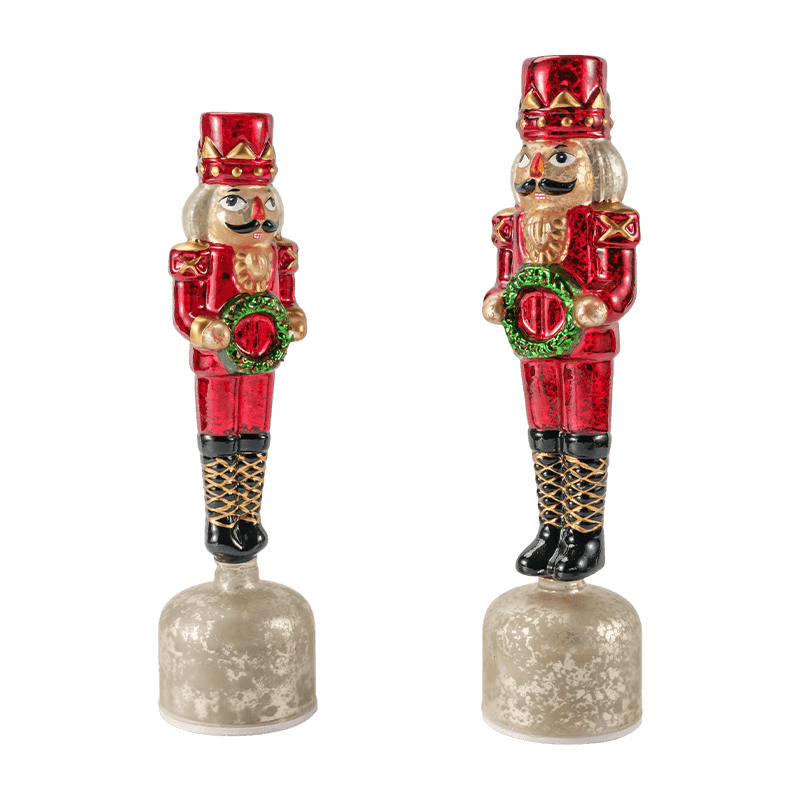 Estatueta de quebra-nozes de vidro mercúrio vintage (acabamento vermelho)