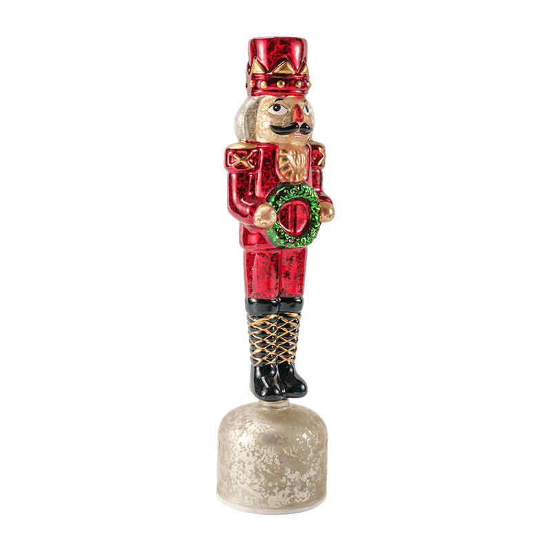 Estatueta de quebra-nozes de vidro mercúrio vintage (acabamento vermelho)