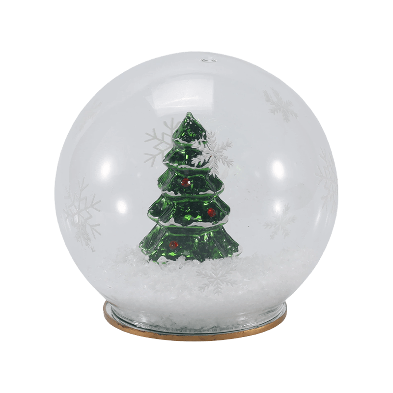 Globo de luz de vidro festivo (iridescente / árvore de Natal / cena noturna / estilo boneco de neve)
