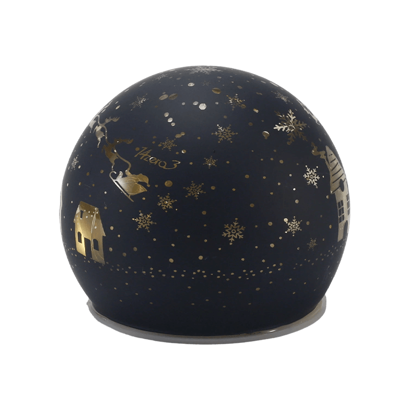 Globo de luz de vidro festivo (iridescente / árvore de Natal / cena noturna / estilo boneco de neve)