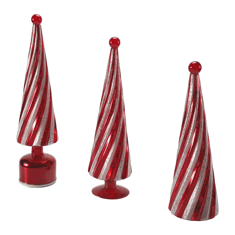10*20 cm, 10*25 cm e 10*30 cm Vintage Mercury Glass Swirl Árvore de Natal