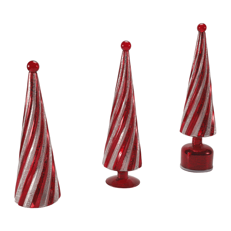 10*20 cm, 10*25 cm e 10*30 cm Vintage Mercury Glass Swirl Árvore de Natal