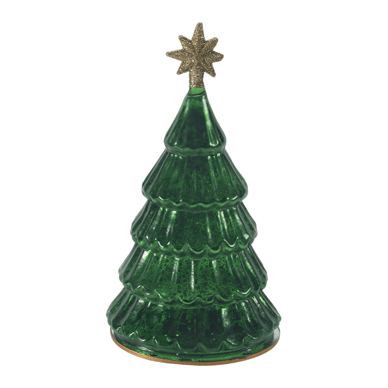 Luz de árvore de Natal em camadas de vidro mercúrio vintage 10 * 20 cm