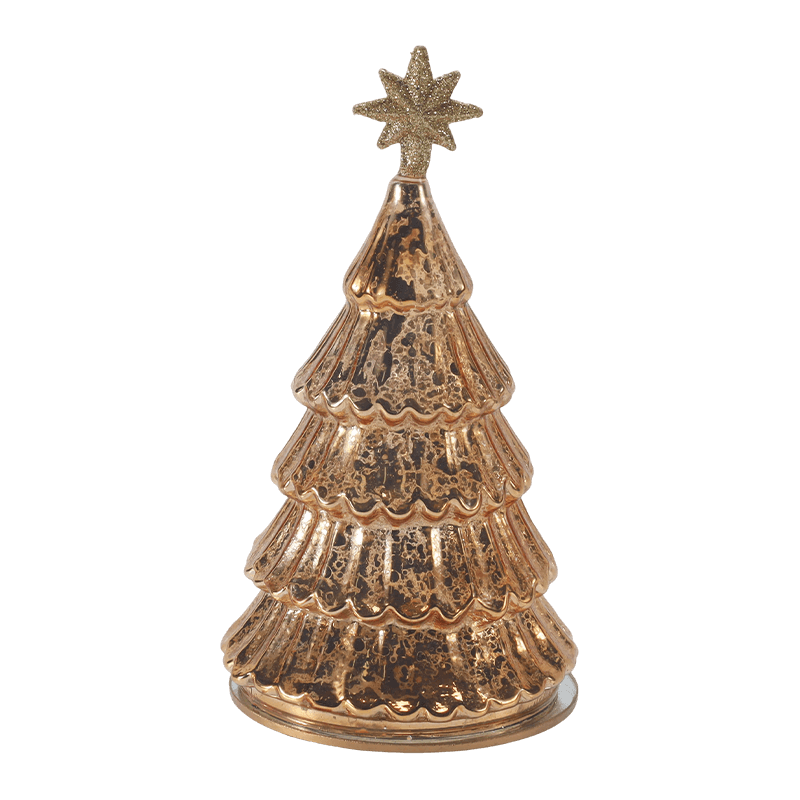 Luz de árvore de Natal em camadas de vidro mercúrio vintage 10 * 20 cm