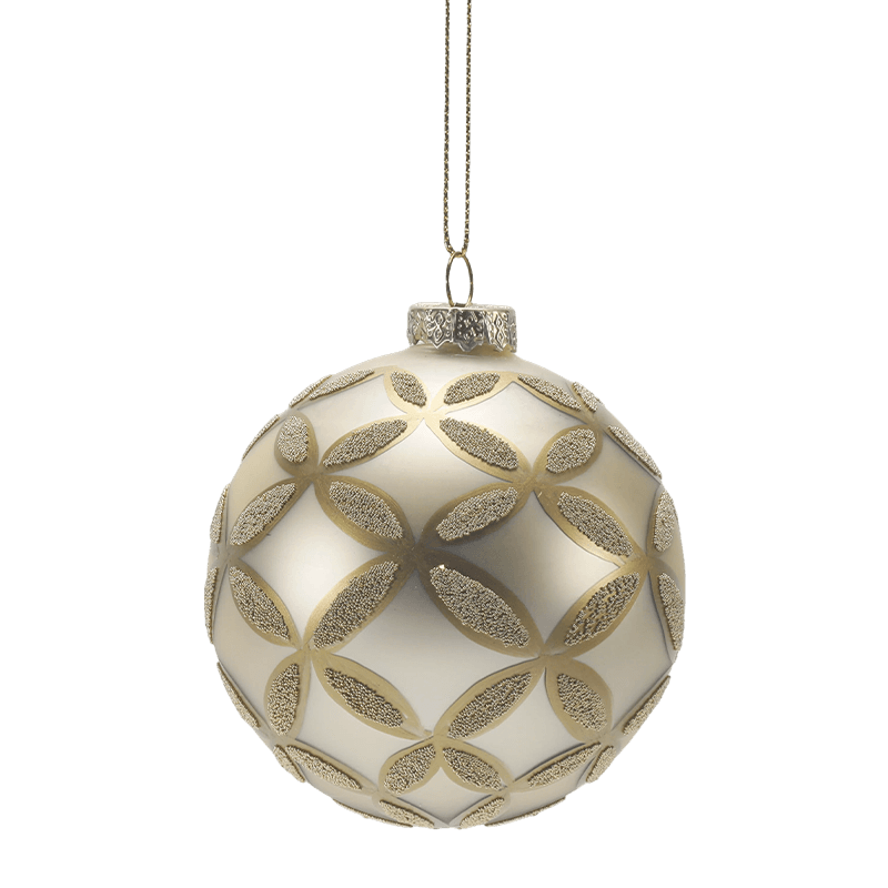 8*8*8 m Bauble de Natal de vidro brilhante pintado à mão