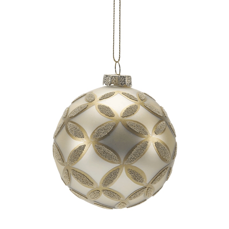 8*8*8 m Bauble de Natal de vidro brilhante pintado à mão