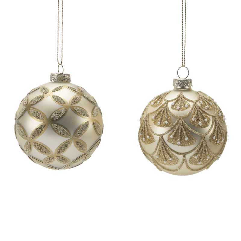 8*8*8 m Bauble de Natal de vidro brilhante pintado à mão