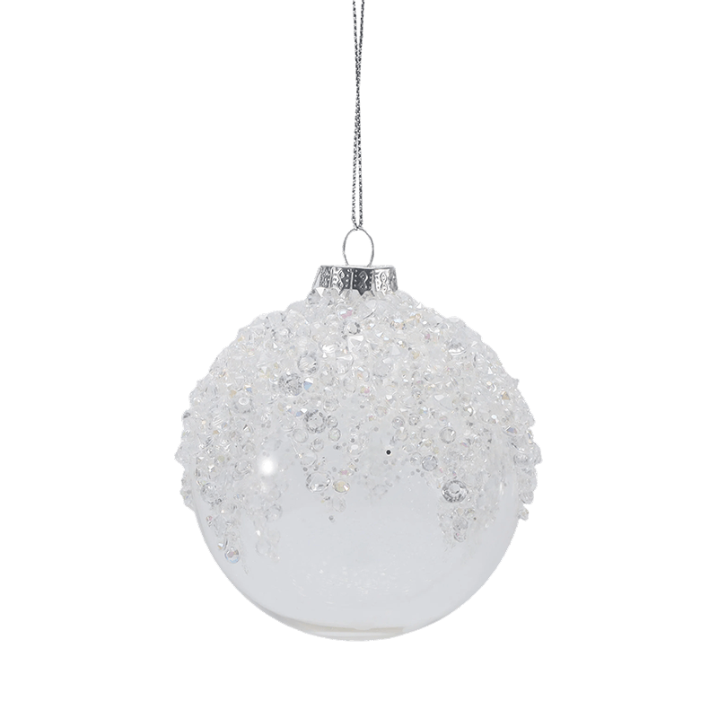Bauble de Natal de vidro premium de 8*8*8 cm