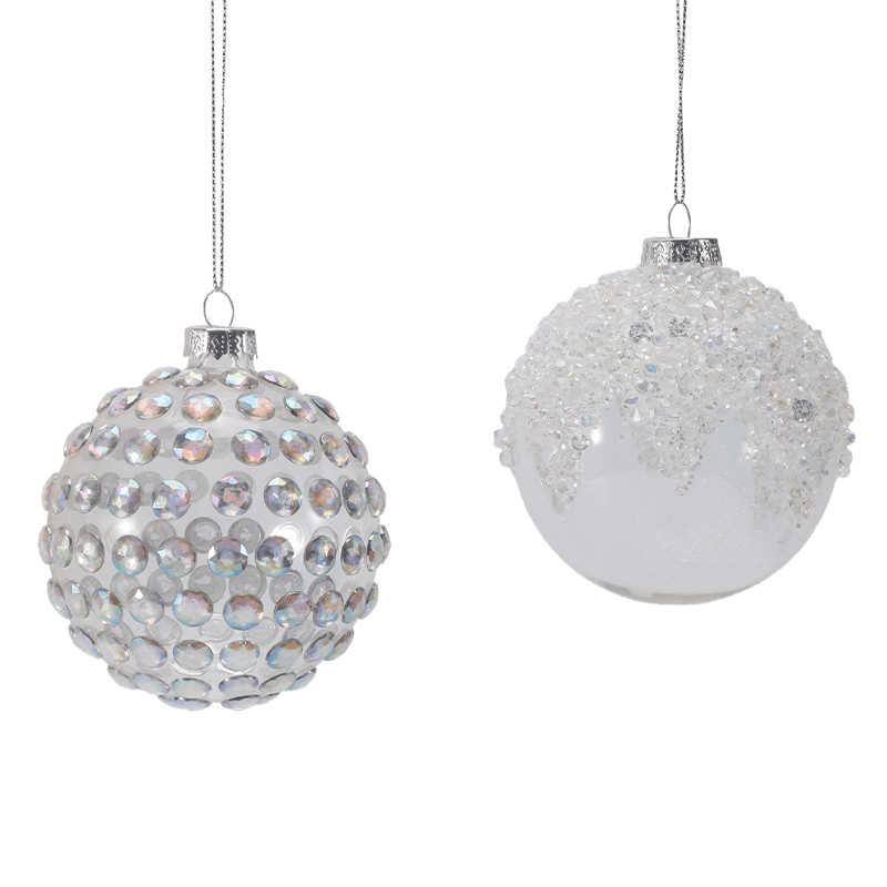 Bauble de Natal de vidro premium de 8*8*8 cm