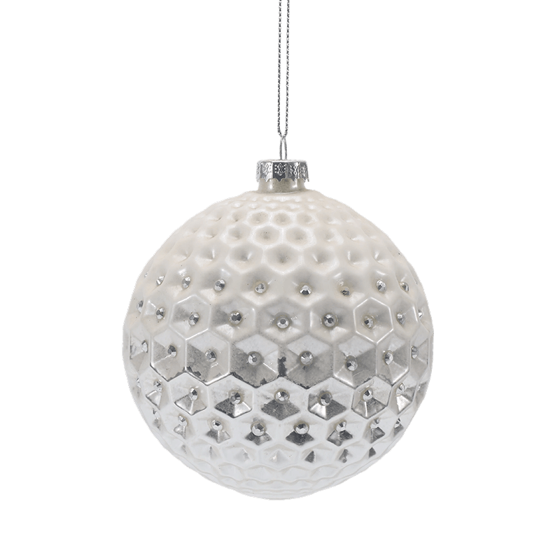 Bauble de Natal de vidro premium de 8*8*8 cm