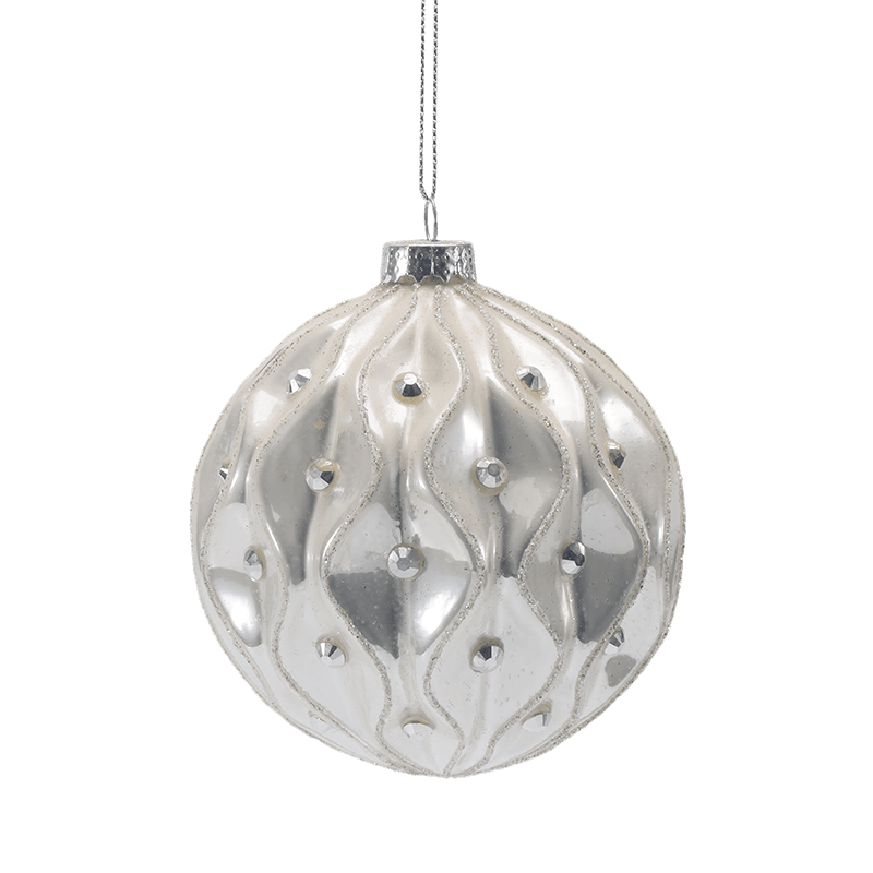Bauble de Natal de vidro premium de 8*8*8 cm