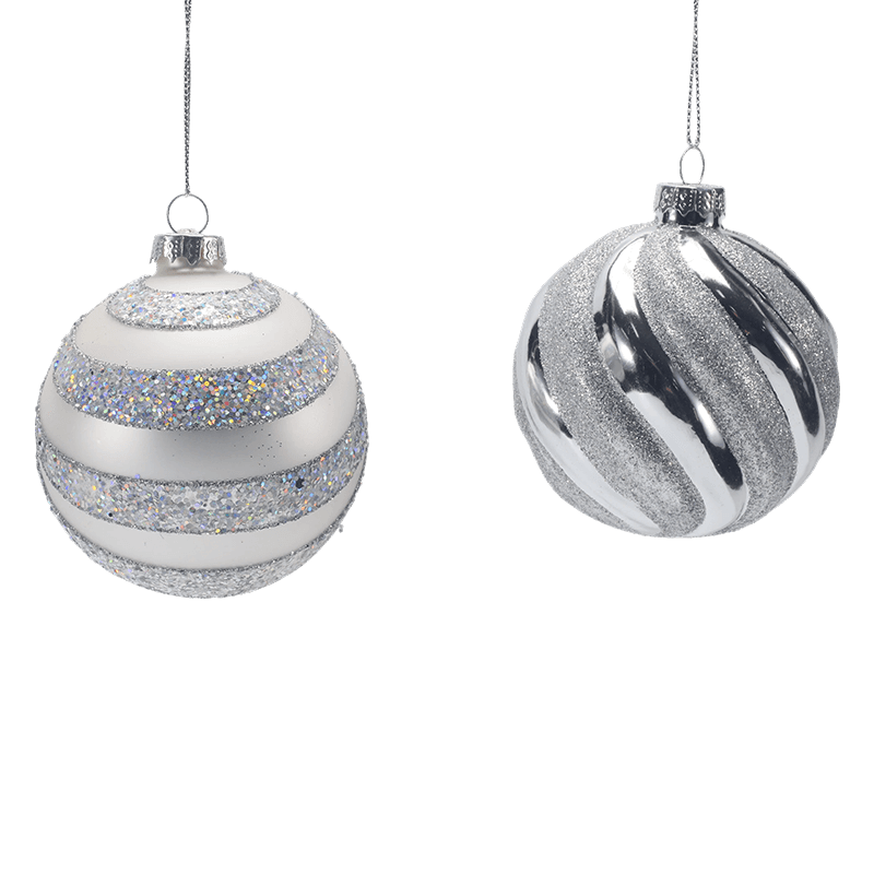 Bauble de Natal de vidro premium de 8*8*8 cm