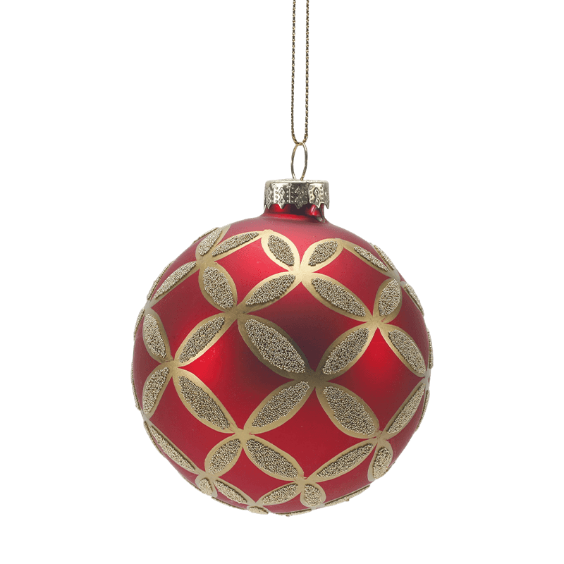 8*8*8 m Bauble de Natal de vidro brilhante pintado à mão
