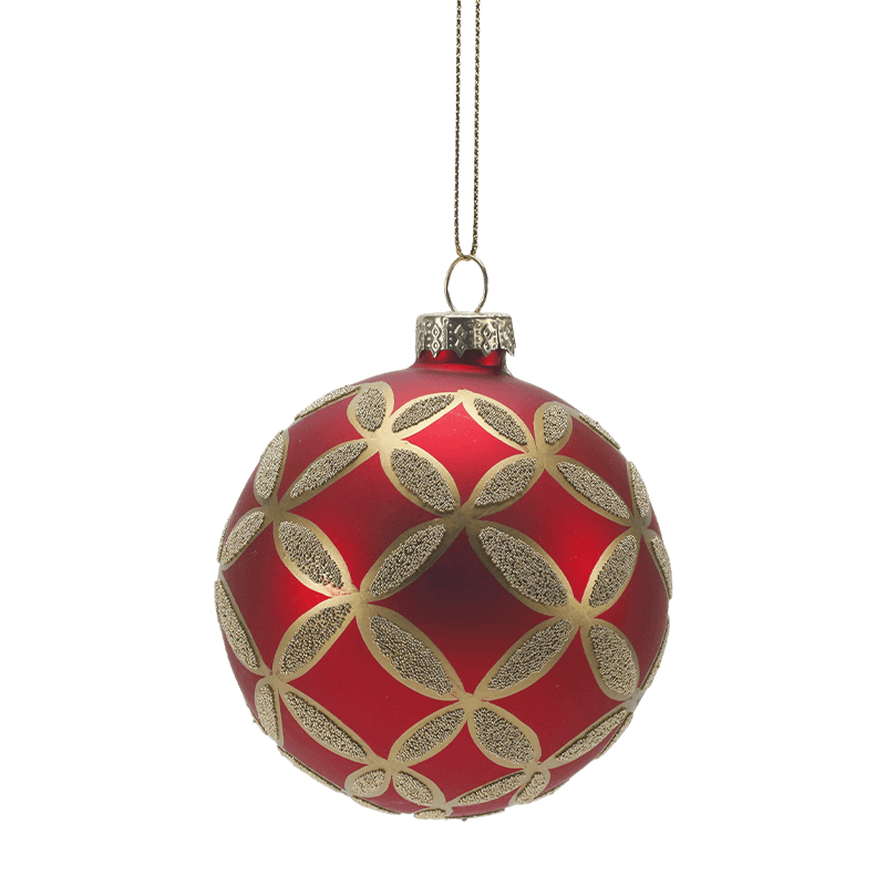 8*8*8 m Bauble de Natal de vidro brilhante pintado à mão