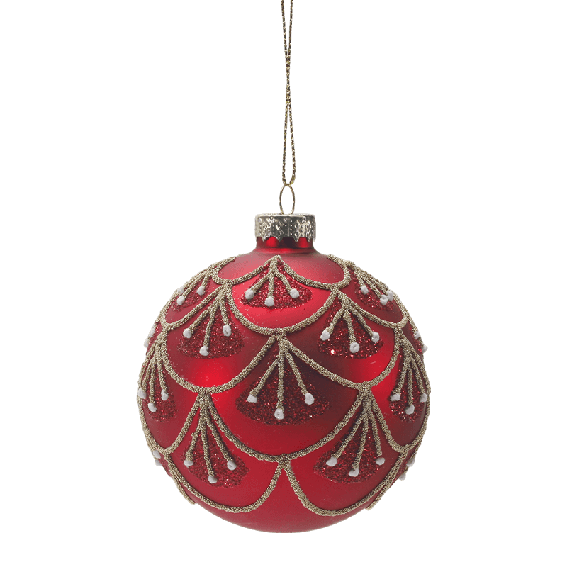 8*8*8 m Bauble de Natal de vidro brilhante pintado à mão