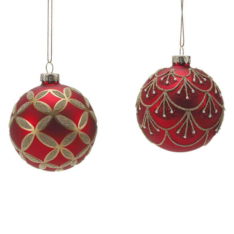 8*8*8 m Bauble de Natal de vidro brilhante pintado à mão