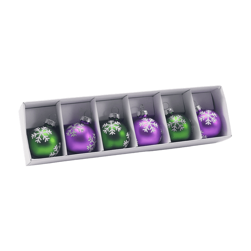 Conjunto de enfeites de bola de Natal de vidro festivo