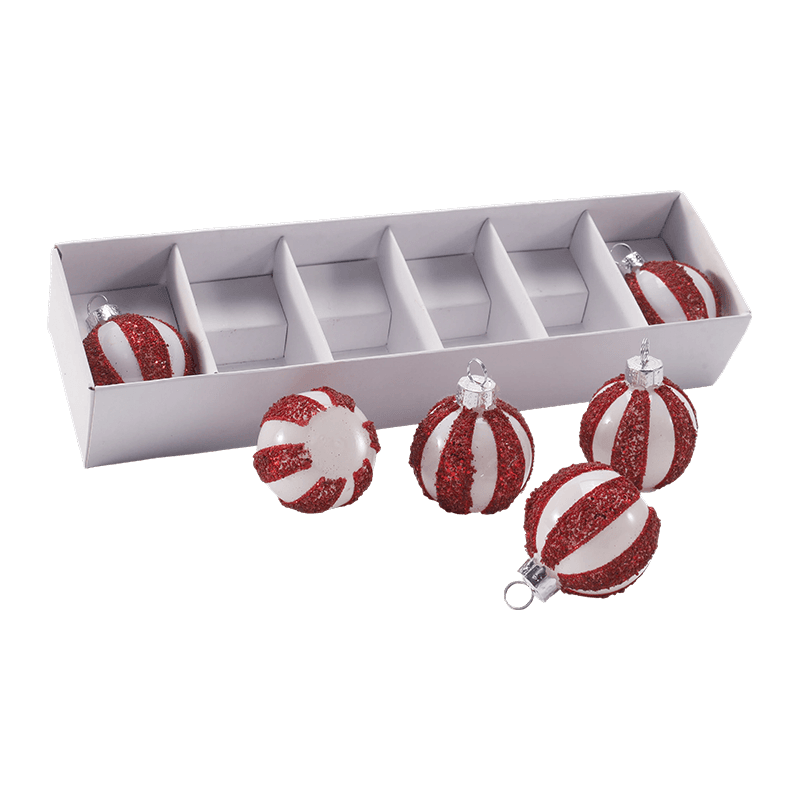 Enfeite de bola de Natal de vidro soprado à mão