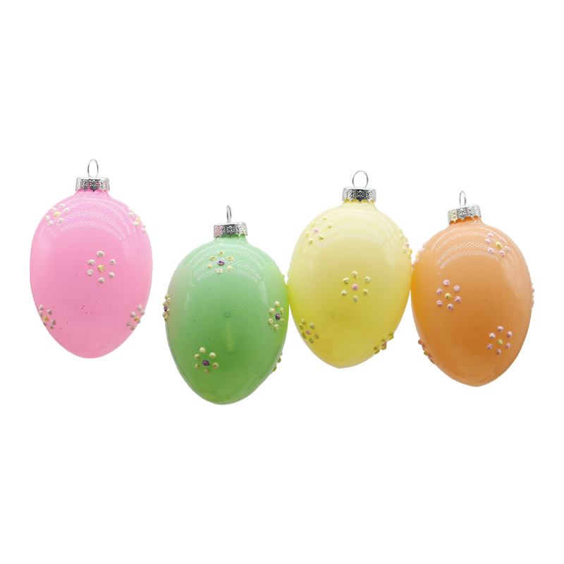 Conjunto de decoração de ovo de vidro de Páscoa de 6 * 8 cm