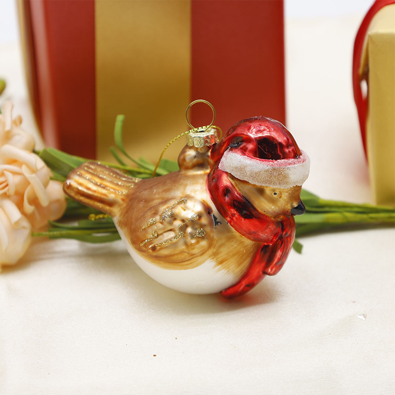 Decoração suspensa de enfeite de vidro de Natal em formato de animal