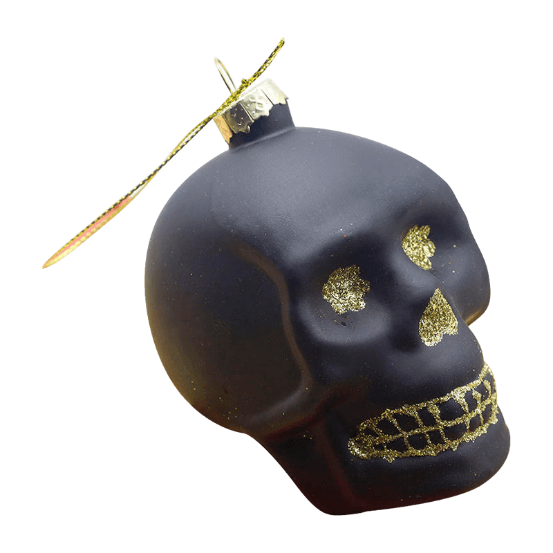 Conjunto de ornamento de caveira de vidro de Halloween de 8 * 9 cm