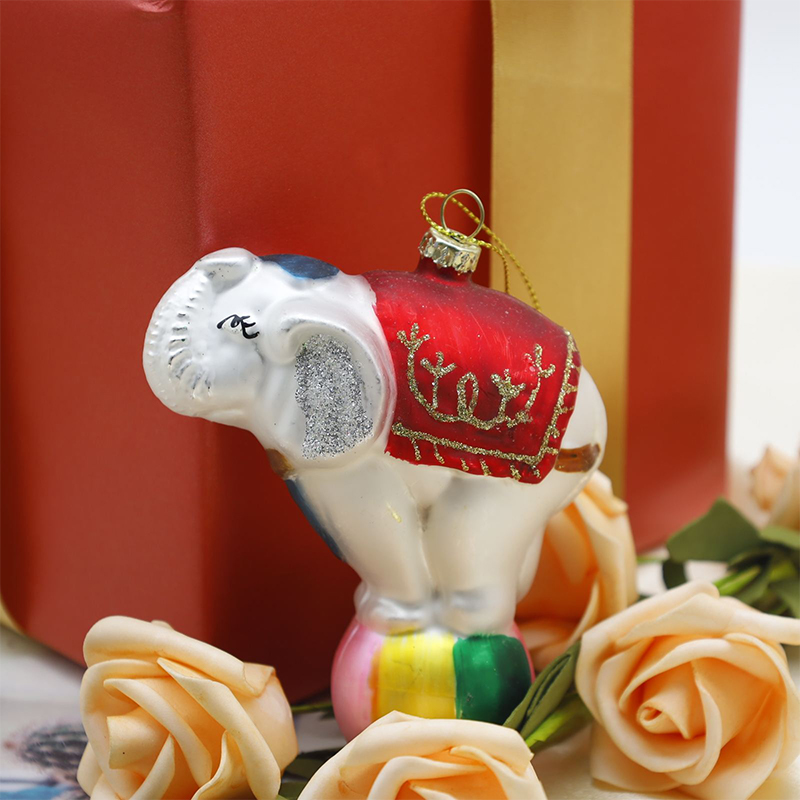 Decoração suspensa de enfeite de vidro de Natal em formato de animal