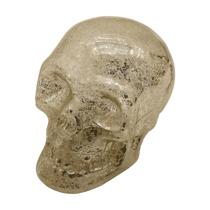 Conjunto de ornamento de caveira de vidro de Halloween pintado à mão de 8 * 9 cm
